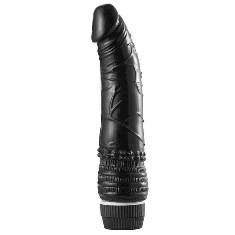 Massive Dong – 19 Cm. – Titreşimli Realistik Siyahi Vibratör